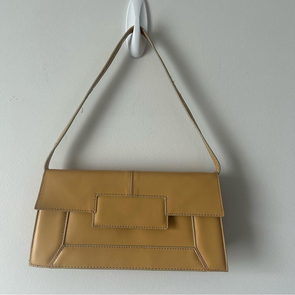 90’s Y2K tan shoulder purse clutch wallet - Picture 1 of 7